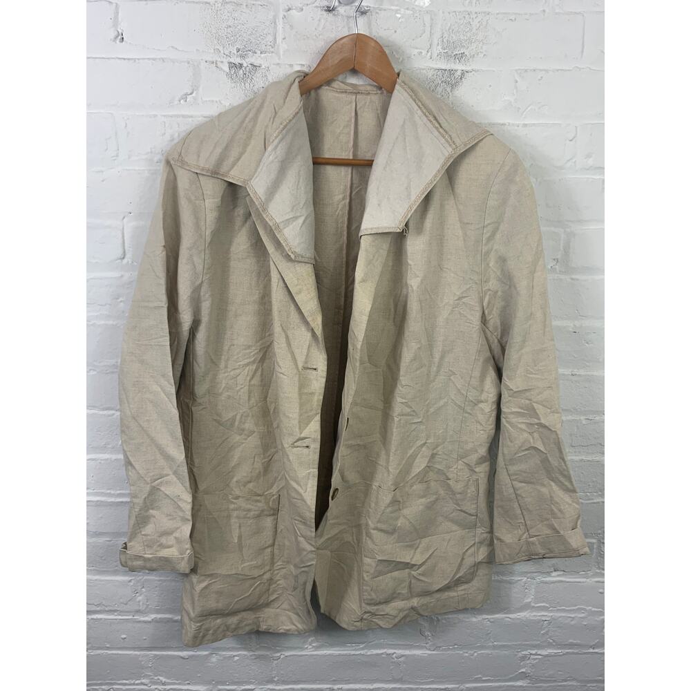 L.L. Bean Women's Shawl Collar Shirt Jacket Long Sleeves Cotton Gray Size L